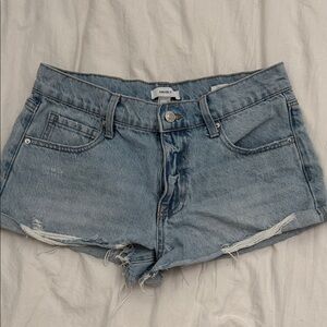 Forever 21 Light Blue Distressed Jean Shorts
